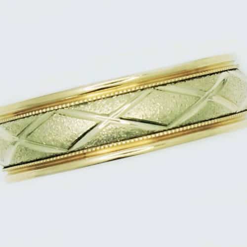 Gold and silver textured ring