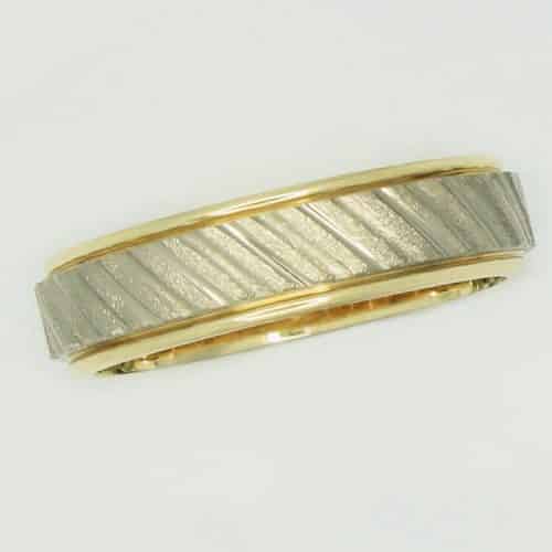 Gold and silver textured ring