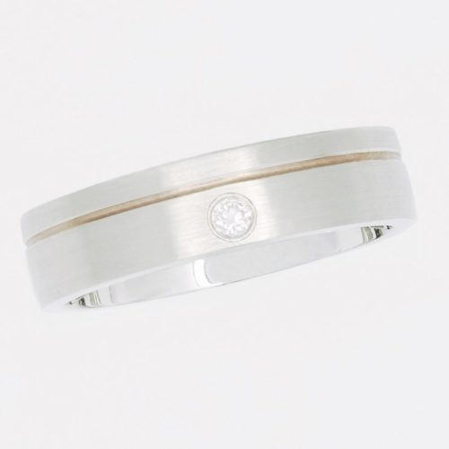 Silver ring with diamond accent