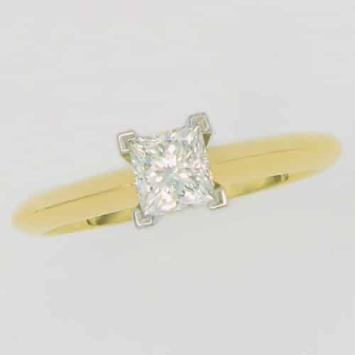 Gold ring with a diamond centerpiece